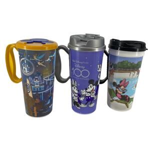 Lot of 3 Walt Disney World Parks 100th Anniversary Resort Refillable Cup Mug